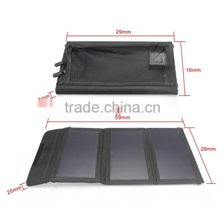 2-USD port 18W foldable solar charger with 23-25% solar conversion best for outdoor fittings