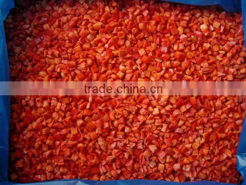 IQF frozen red pepper strips