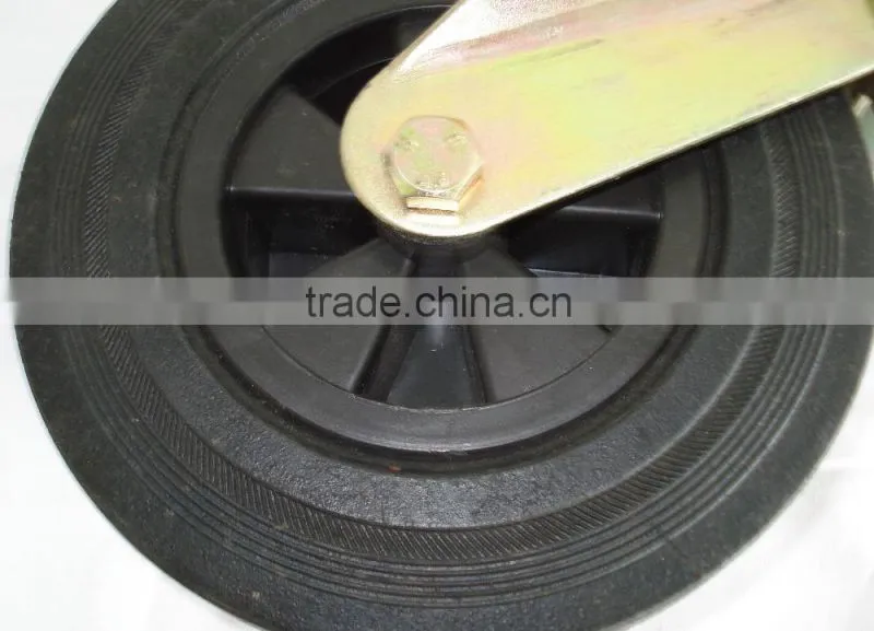 8" 200mm swivel rubber wheels for trash bins