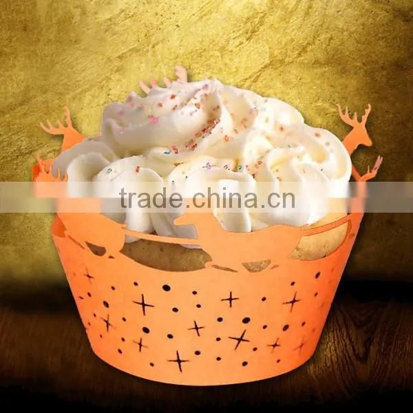 gold soft round wedding and party decoration cupcake wrappers