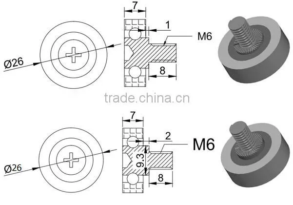 Best quality low price tok dr-26 POM drawer roller
