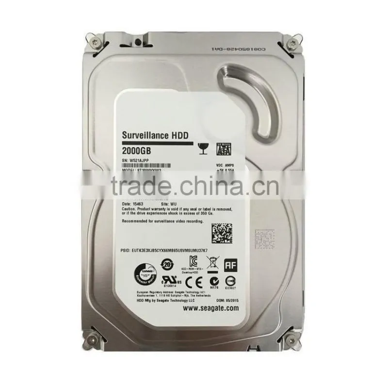 New ST2000VX003 for Seagate 2TB 3.5" 5900RPM HDD 64M SATA Surveillance Level Hard Drive 1HH164-500 W521AJPP