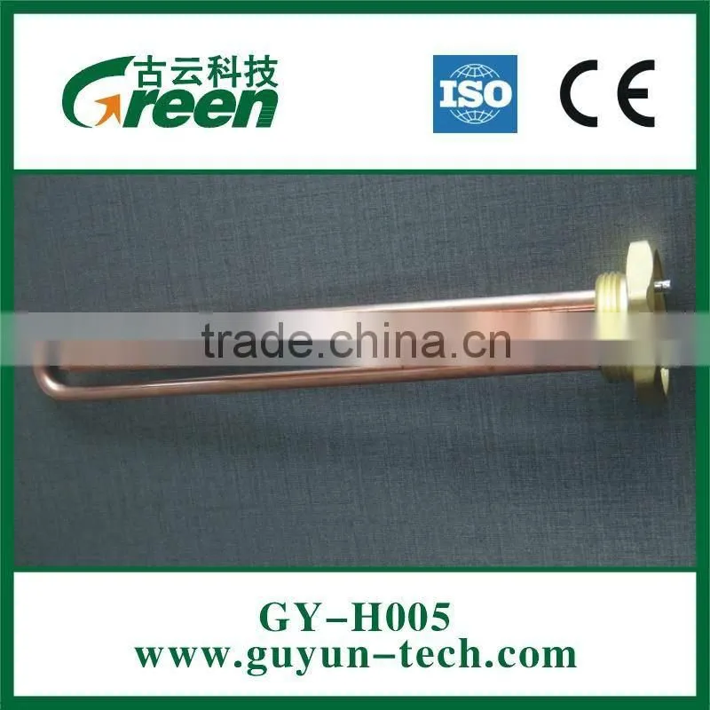 Straight copper Heating element tube with 1 1/4'' brass flange