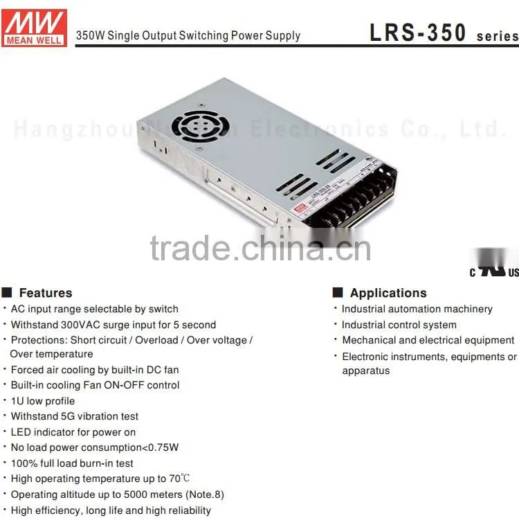 Mean Well LRS-350-4.2 Single Output Switching Power Supply 350W 4.2V 60A