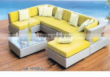 00 patio furniture outdoor new design comfortable round rattan sectional sofa set YPS048