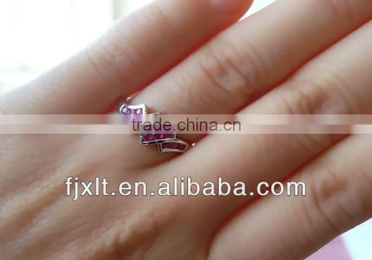 Newest Design Tension Setting 925 Sterling Silver Natural Ruby Ring