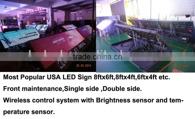 3ftx6ft P10 LED wall mounted single or double side outdoor advertising billboard panel