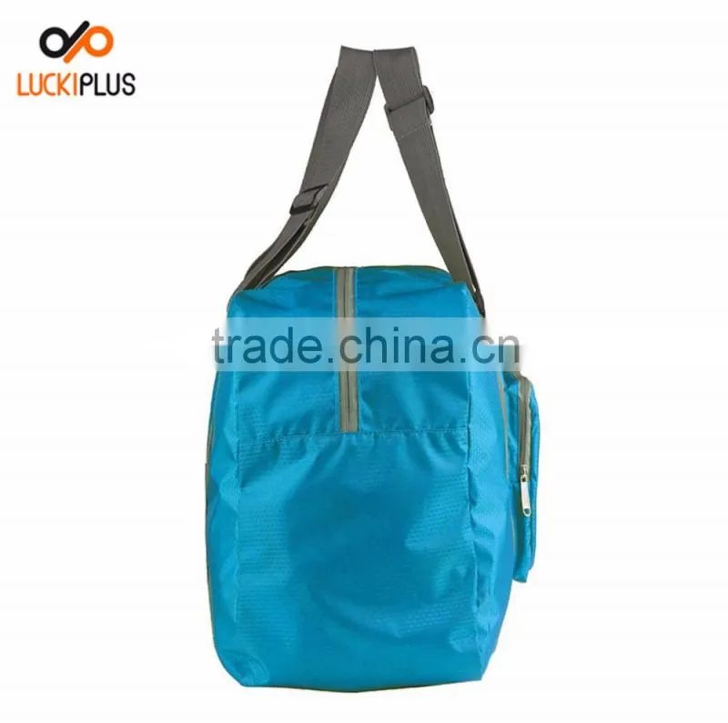 Luckiplus Foldable Travel Duffel Bag Luggage Sports Gym Water Resistant Nylon Blue