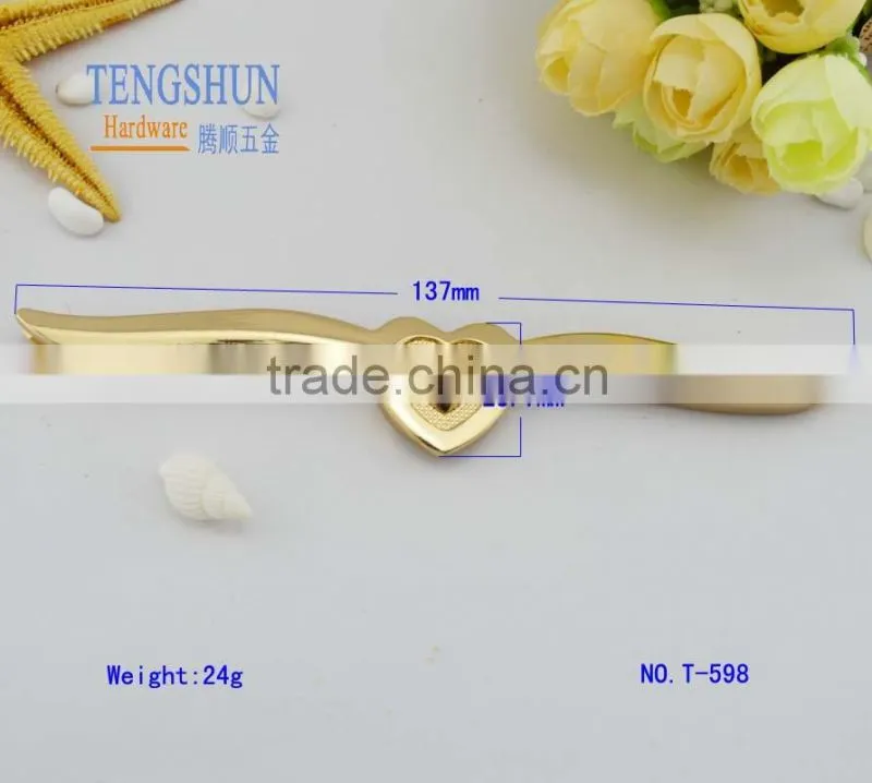 Zinc alloy decorative side clip for purse new style metel bag parts free samples