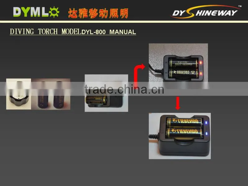 D08 latest design diving torch with 3 CREE XML U3 30W