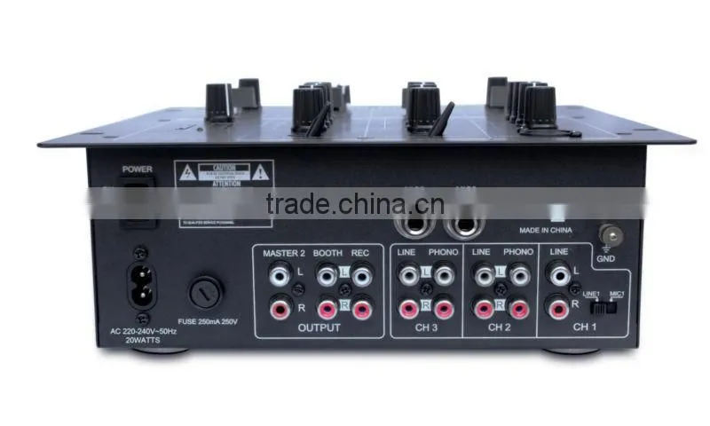 SDJX-3 high quatity low price mp3 player dj mixer with headphone monitor split