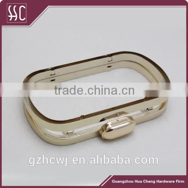 2015 lastest metal clutch purse frame with plastic shells