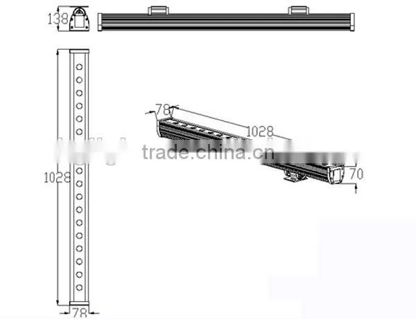 24V DC 100cm led bar light rgb 36w led wall washer