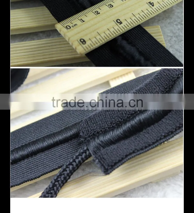 Factory Direct Woven Elastic Tape/Elastic band with drawstring Draw Cord inside for sportwear/sport trousers