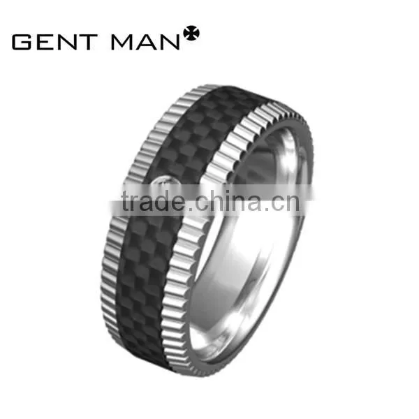 high quality 8mm cool Black tungsten carbide carbon fiber ring jewelry