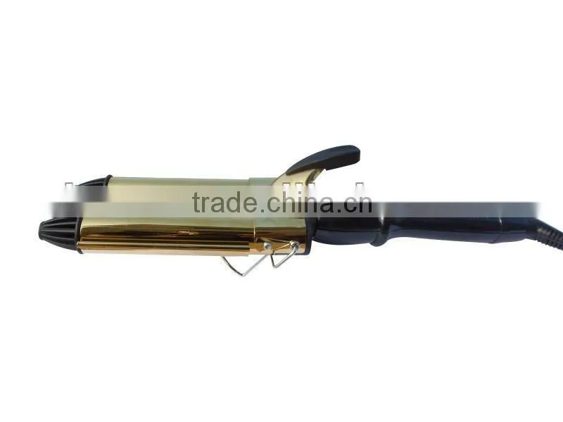 Top quality professional golden LCD triple barrel wave iron