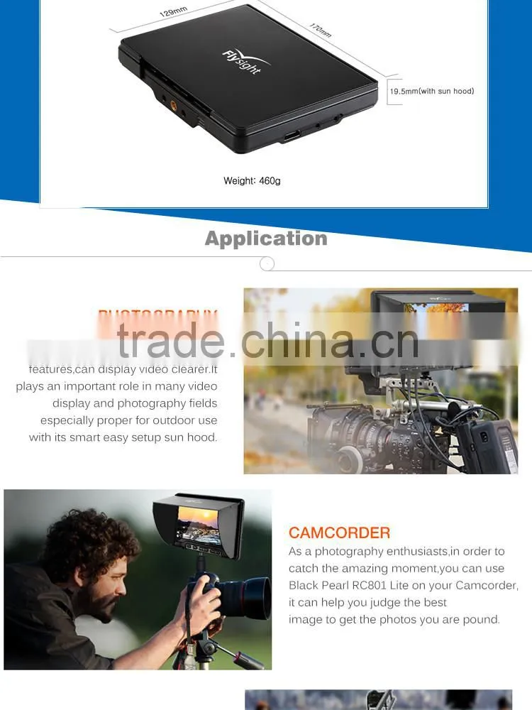 FPV 5.8G HD 1280*800p 7" Monitor Receiver Built-in Battery