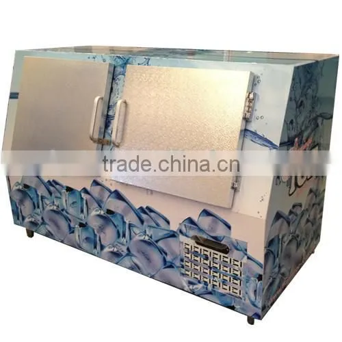 New design cihlled and freezing ice merchandiser for gas station ice storage bin