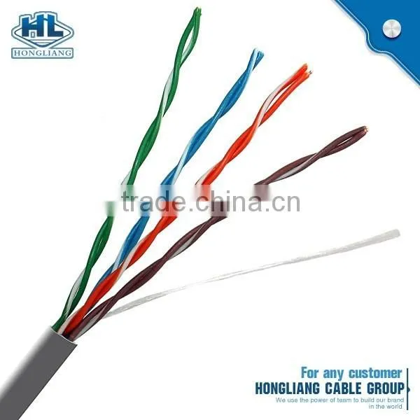 Fluke Test Passed 300m 4 Pair Cat6 utp 24 awg flat network cable with Fire Resistant