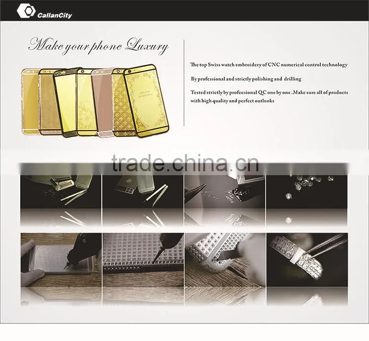 luxury plating gold for iphone 7 back gold housing cover