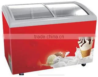 Curved Double Door Ice Cream Freezer
