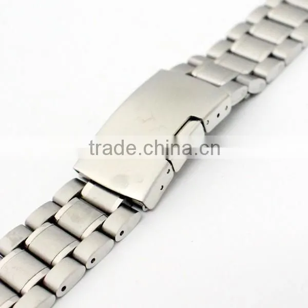 18mm 20mm 22mm 24mm butterfly buckle watch parts solid stainless steel band