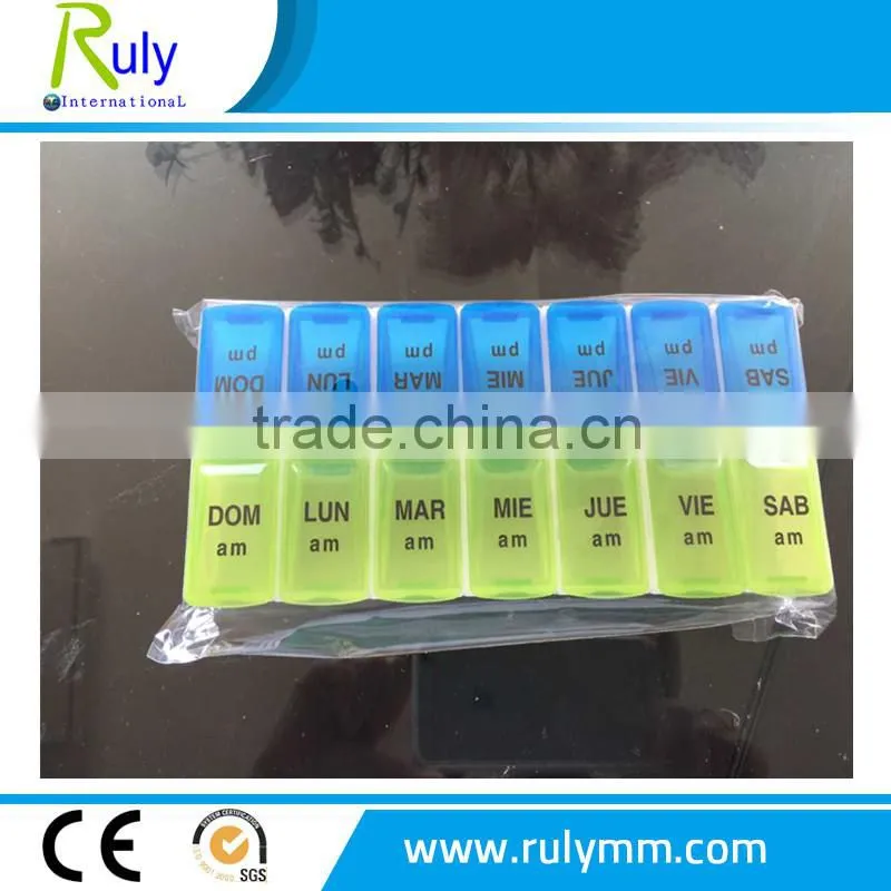 Promotional Colorful High Quality 36 Compartment Pill Box