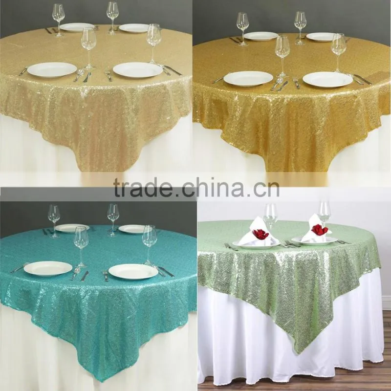 Square 145*145CM Round Satin Table Overlay For Wedding Banquet