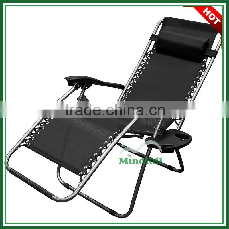 Folding Portable Reclining Chair Adjustable Garden Zero Gravity Chair With Table
