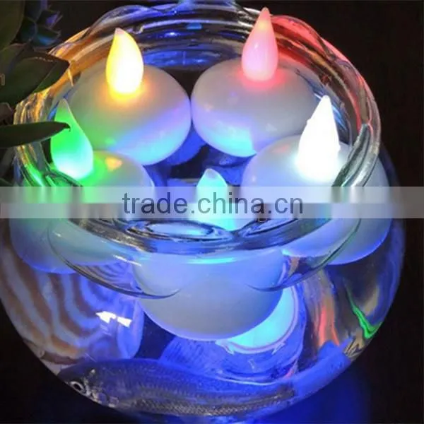 12Pcs Colorful Waterproof Floating LED Tea Light Candle
