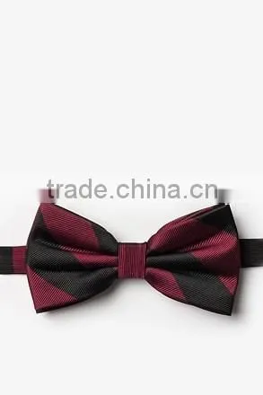 2016 custom design pre-tie jacquard polyester striped bow ties for boys