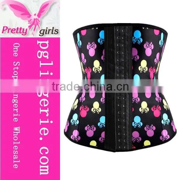 Skull pattern of Latex Sport Waist Cincher and waist Trainer corset