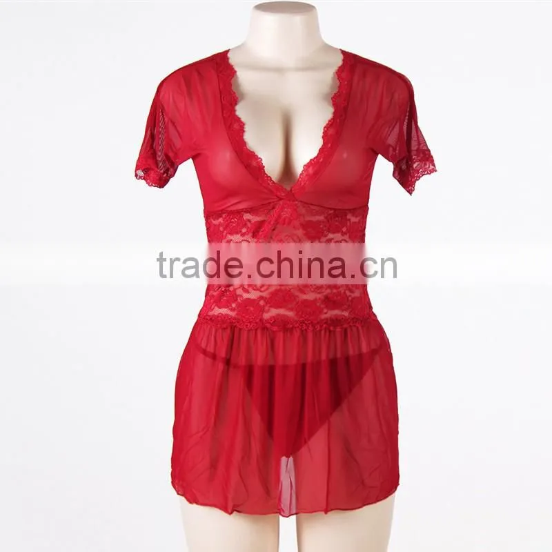 Fashion mini nightwear new hot sexy lingerie mature plus size lingerie