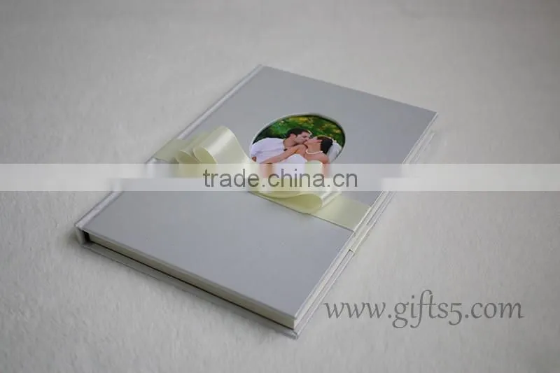 Handmade wedding guest book with photo frame on the cover wedding supplier in China