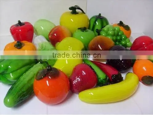 Small garden ornaments wholesale glass fruit for festival show