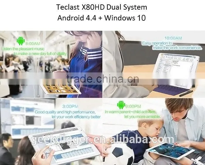 Teclast X80HD 8 inch Win 10 + Android 4.4 Tablet PC Intel Z3735F 1.33GHz 2G+3GB WiFi Bluetooth 4.0
