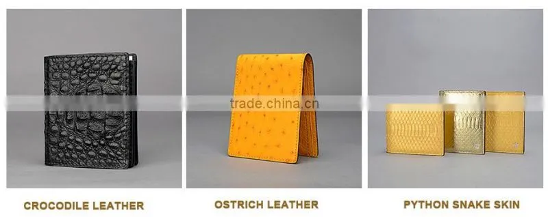 2016 New Fashion Custom Crocodile skin Men's Bifold Wallet Genuine Leather Wallet Men