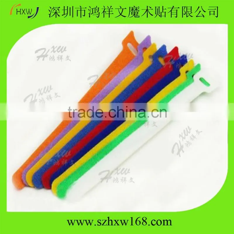 Wholesale Colored 12*180mm 10pcs per polybag Hook And Loop cable ties