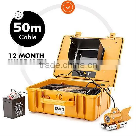 underwater cctv video camera HD 7"LCD screen 1/3 SONY CCD 50m cable, camera can rotate at 360 degree IR White LED lights