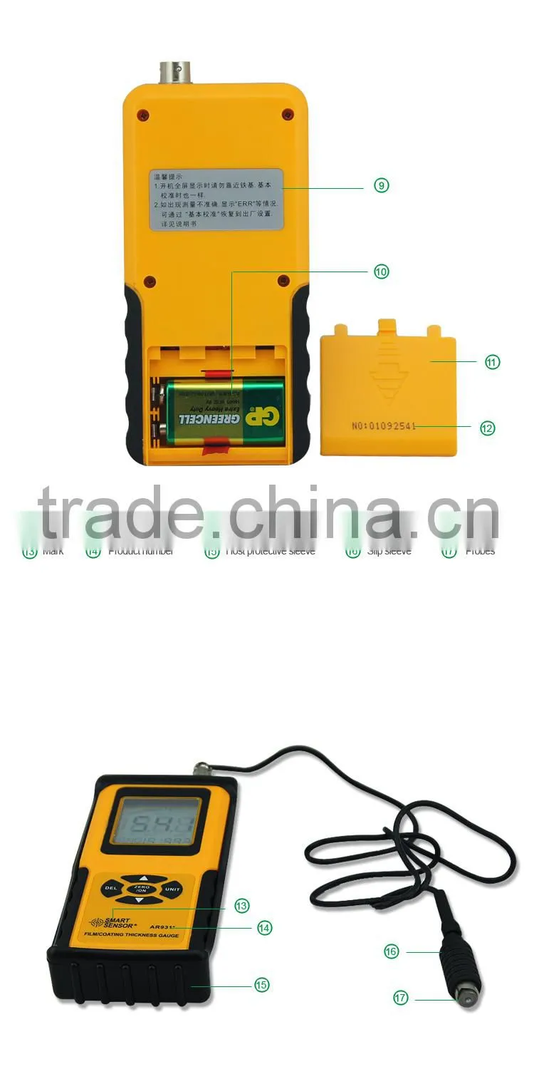 Digital Paint Thickness Gauge AR931 Measuring Range 0~1800 Wet Film Thickness Gauge