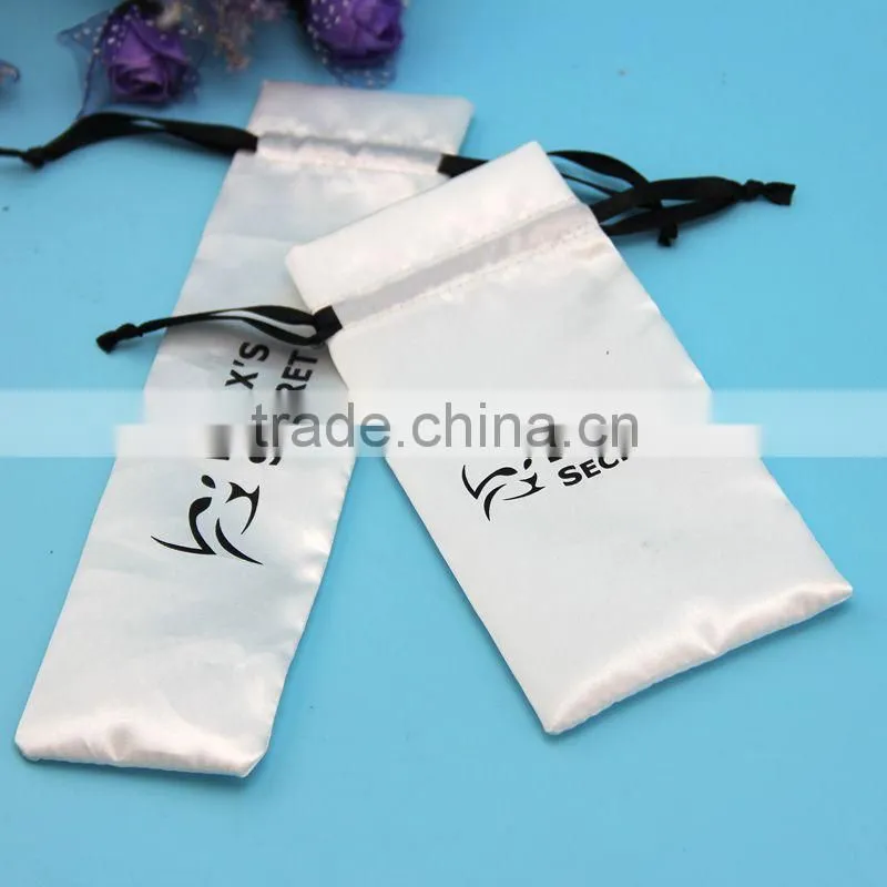 Latest new design Satin powerbank packaging bags with drawstring