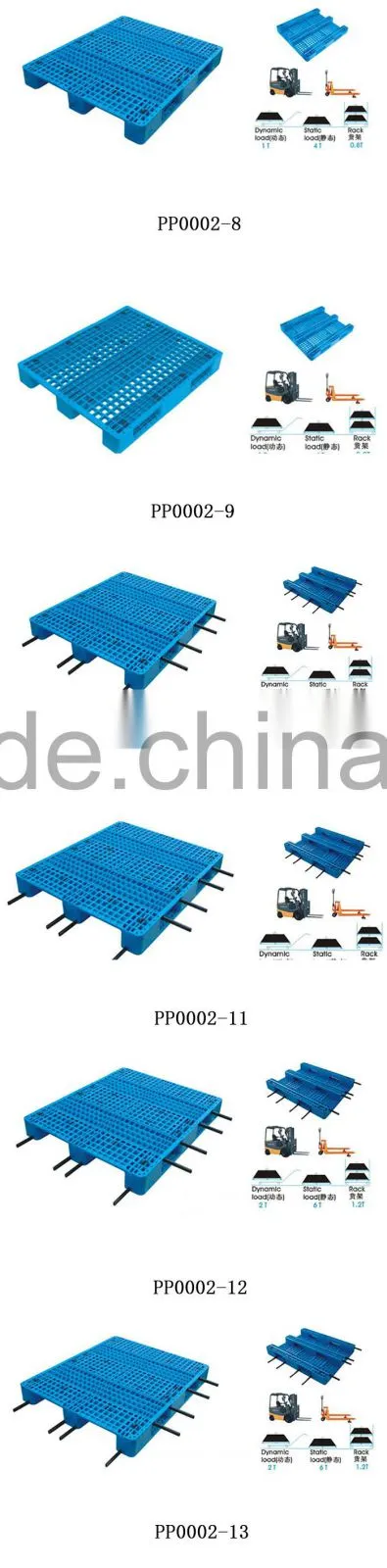 2015 New design Recyclable lightweight single faced plastic pallet