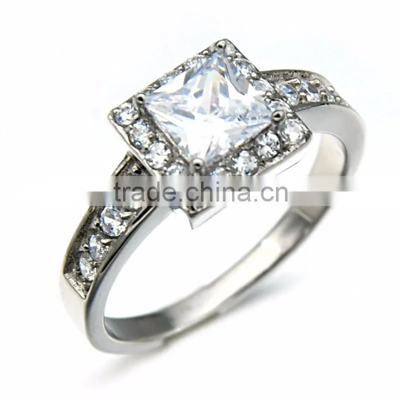 2016 Fashion Silver Crystal Jewelry Stone Stainless Steel Engagement Rings