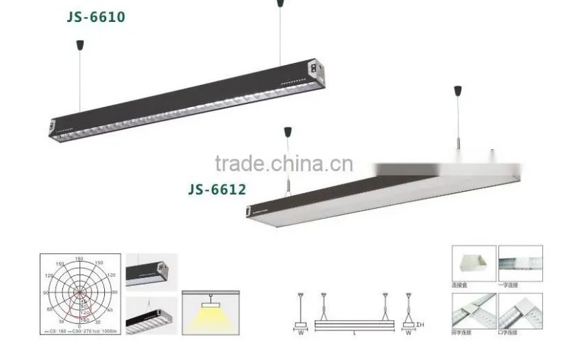 Modern recessed linear led high bay light 4ft 36w 3600lm 15usd