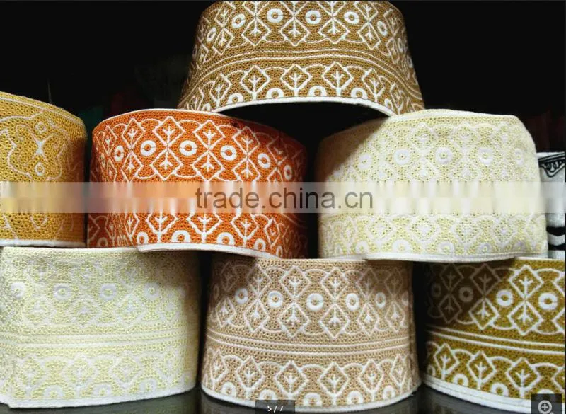 2016 new design stock lot embroidered omani cap