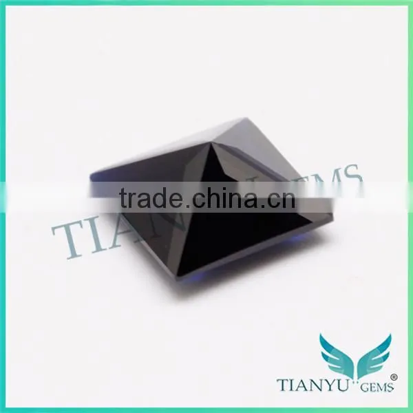 High temperature resistant 10x10mm deep blue copper color 114# square step cut synthetic gemstone spinel