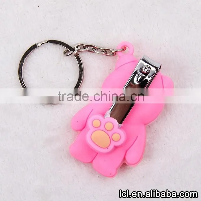 Bear shaped rubber keychains wholesale, cheap keychains in bulk