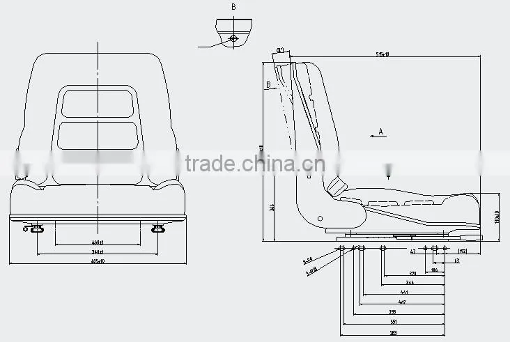 China Qinglin CE certificate Forklift Seat with 2 Point safety belt(YY3)