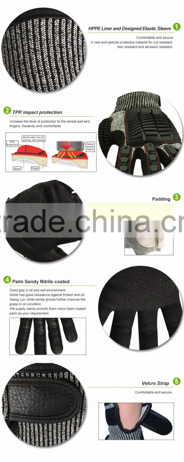 Wholesale 4443 Vibrating Fishing Hand Job Gloves