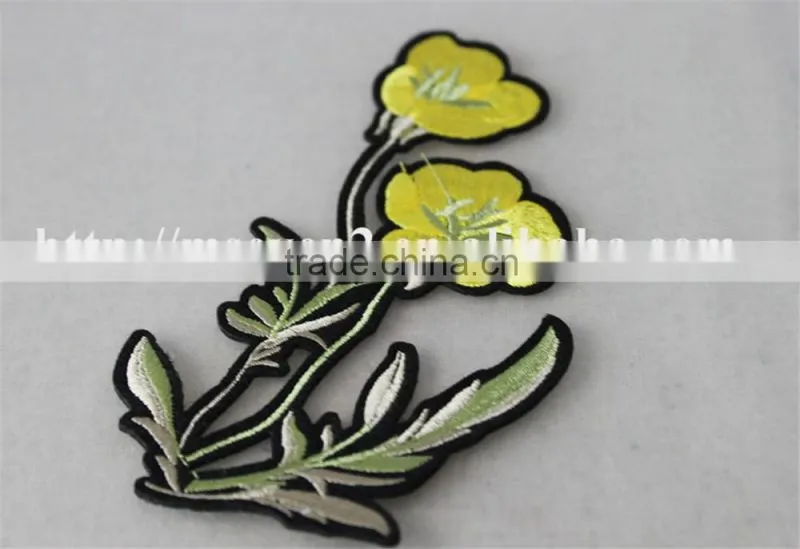 beautiful yellow flower patches customized embroidery patch products for sale